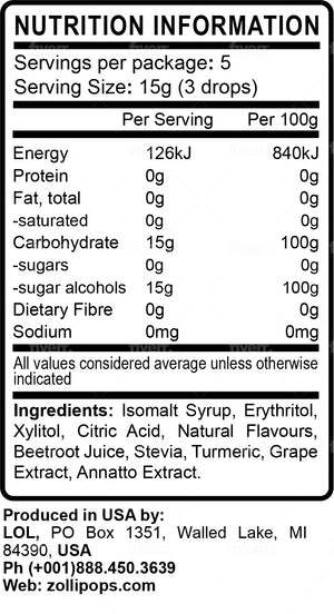NEW! ZOLLI® DROPS FRUIT FLAVOURED (~27) SUGAR FREE LOLLIES - Daz & Andy’s Healthy Lollies