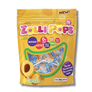 Zollipops® Peach (~13) Sugar Free Lollipops - Daz & Andy’s Healthy Lollies