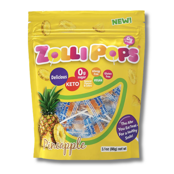 Zollipops® Pineapple (~13) Sugar Free Lollipops - Daz & Andy’s Healthy Lollies